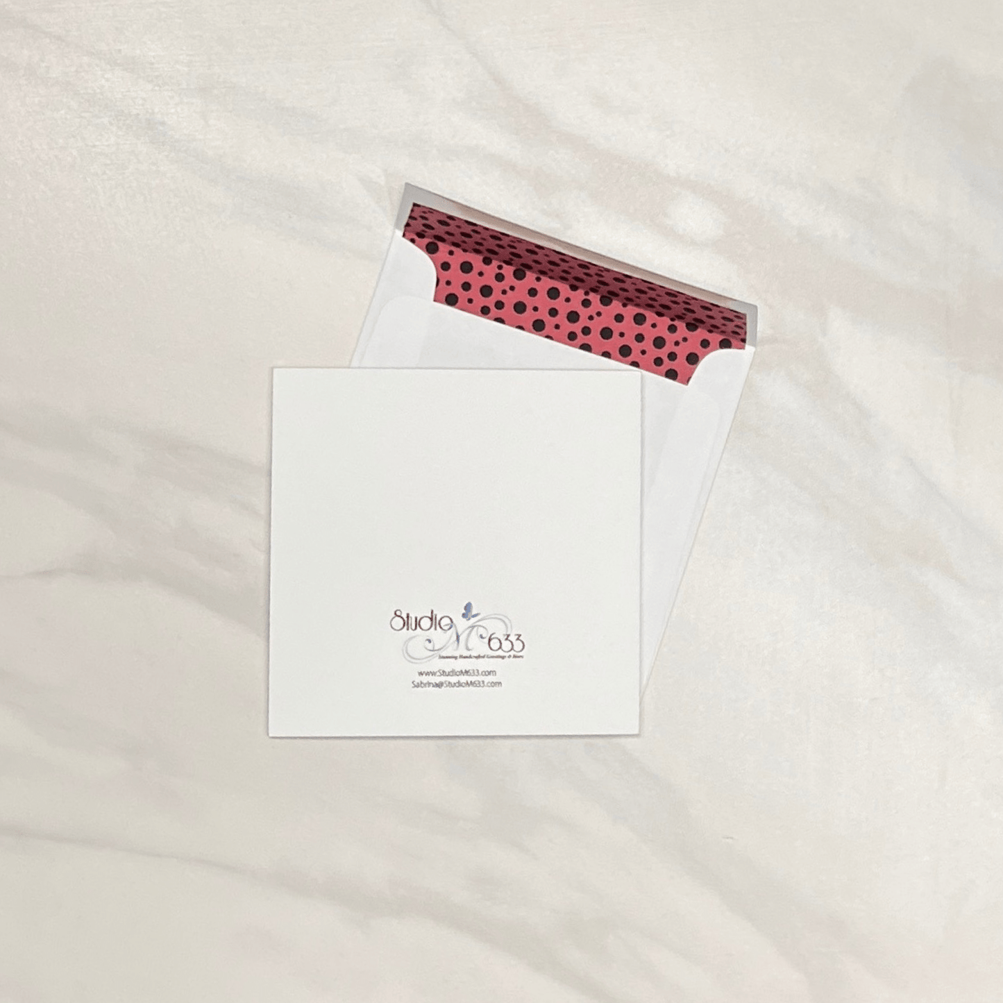 5-1/4" Square Embroidered LadyBug Card