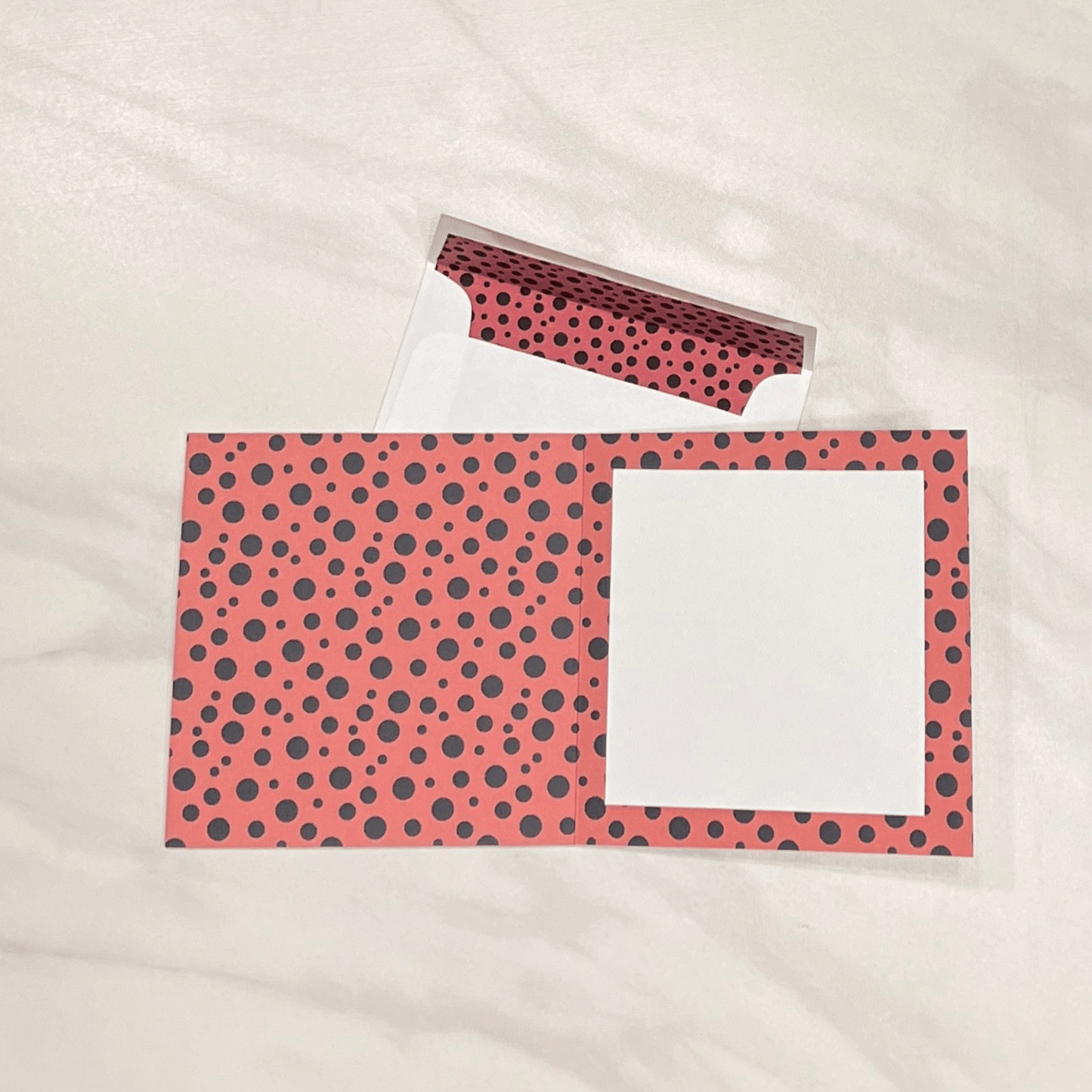 5-1/4" Square Embroidered LadyBug Card