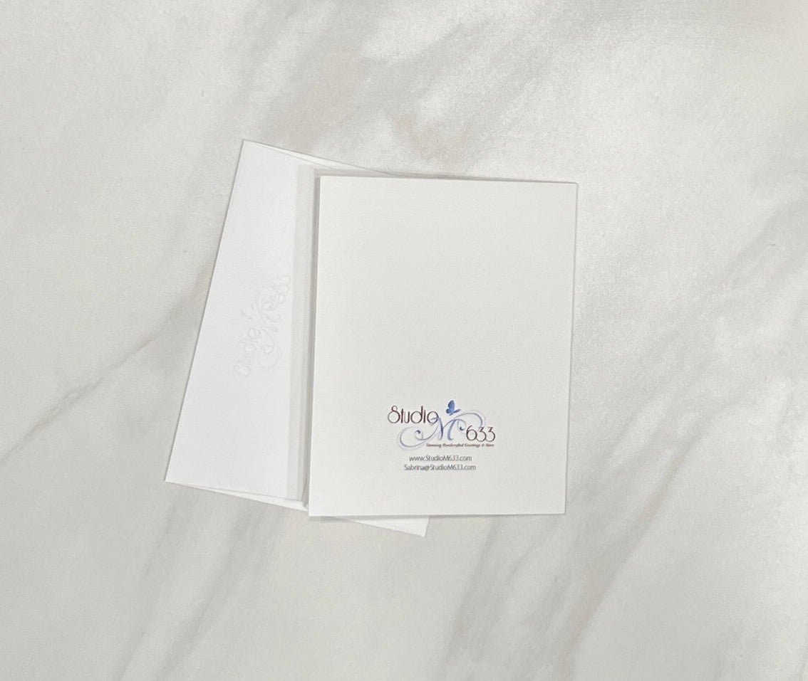 A2 Pink & Silver Rose/Pearl Note