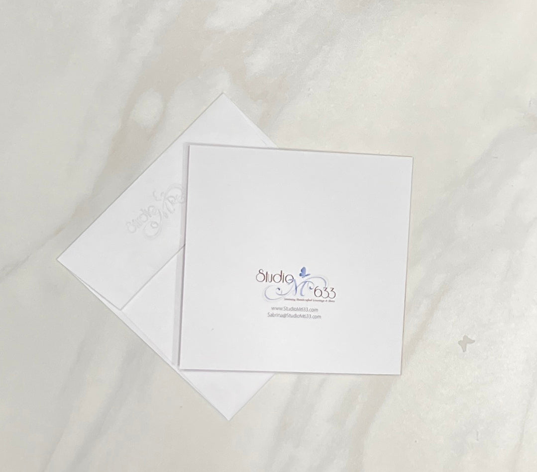Square, Roses & Rose Gold Congratulations Card (5-1/4" square)