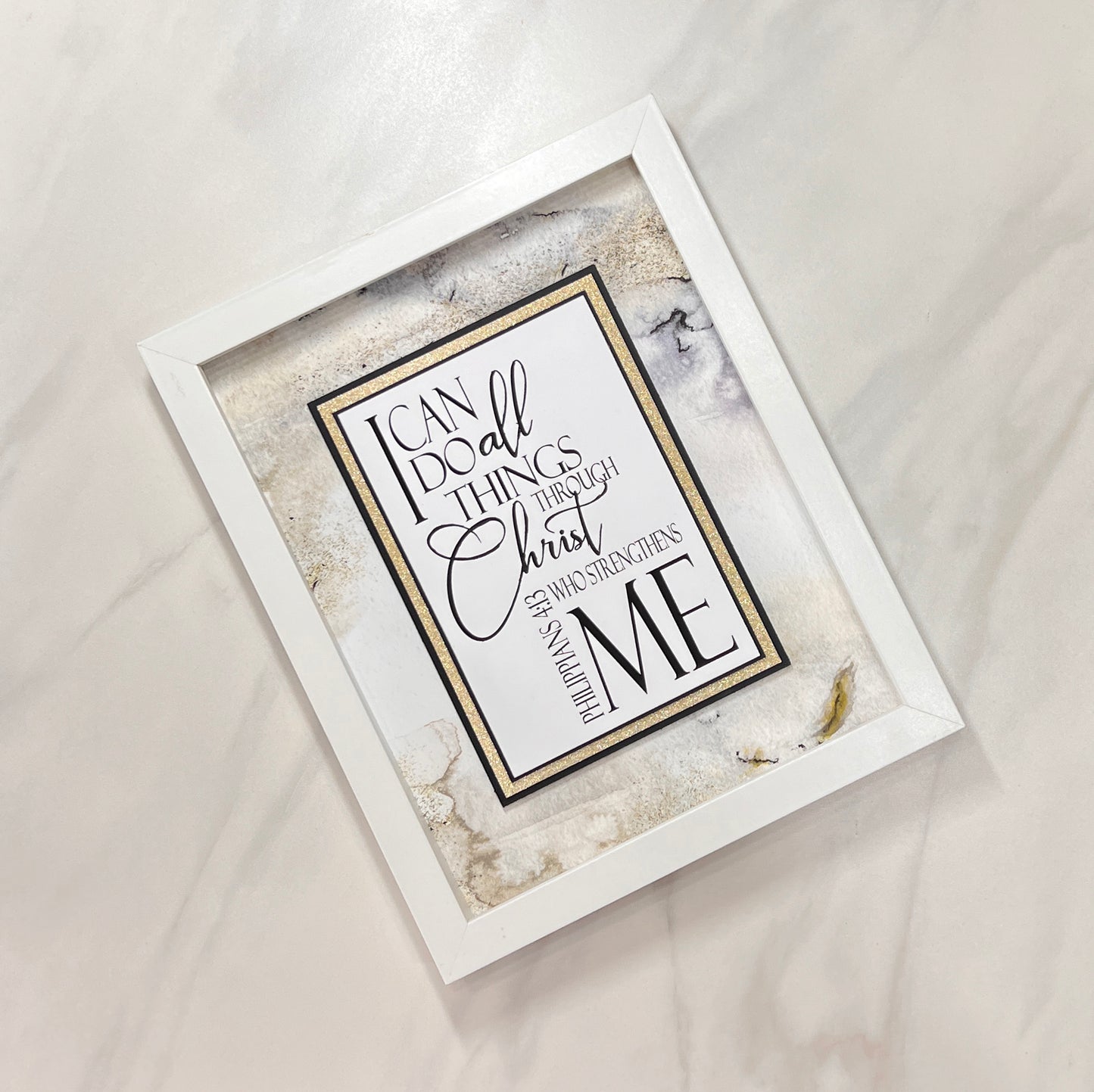 Shadowbox 8x10 Framed Inspirational Artwork (Philippians 4:13)