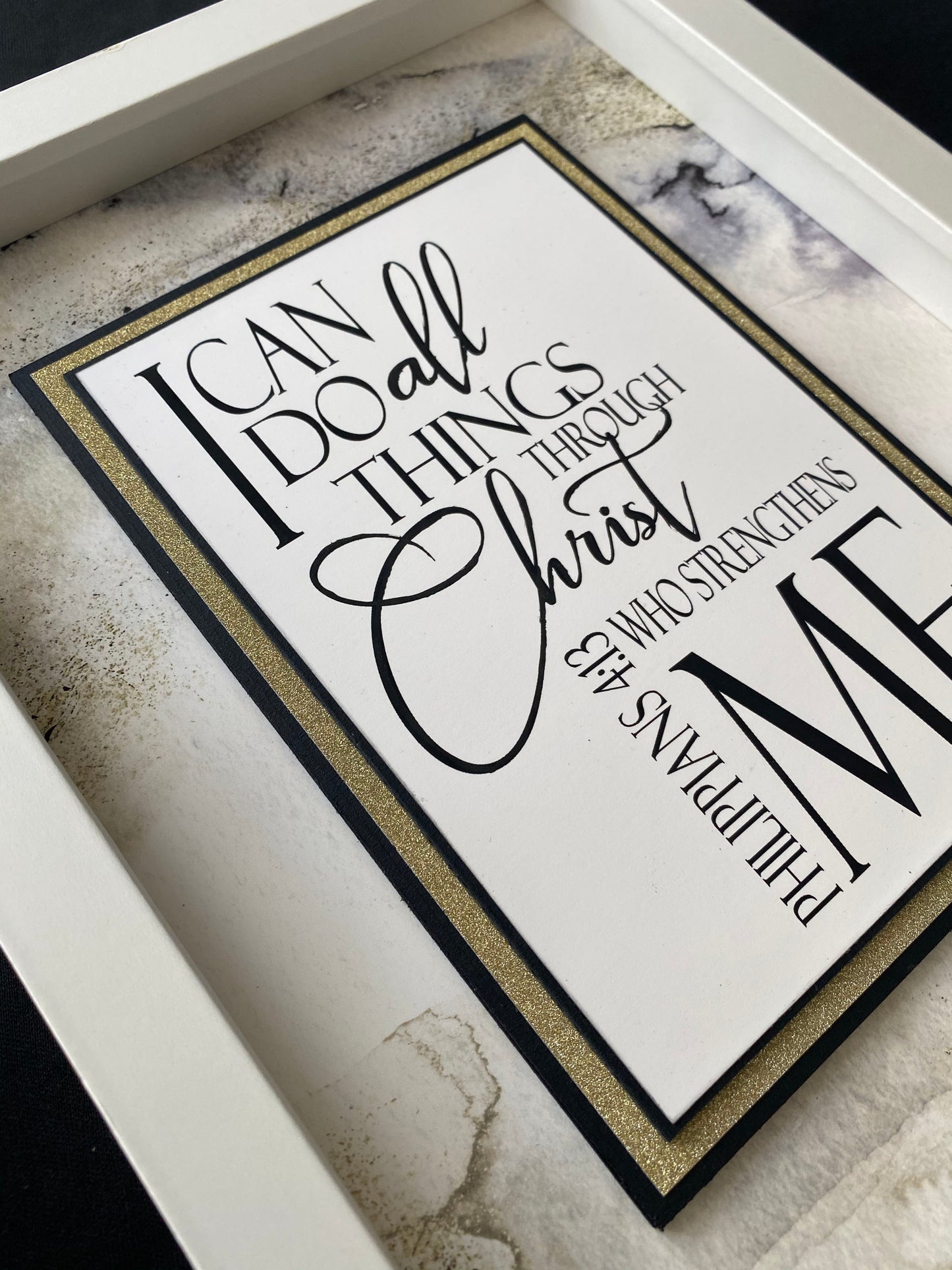 Shadowbox 8x10 Framed Inspirational Artwork (Philippians 4:13)