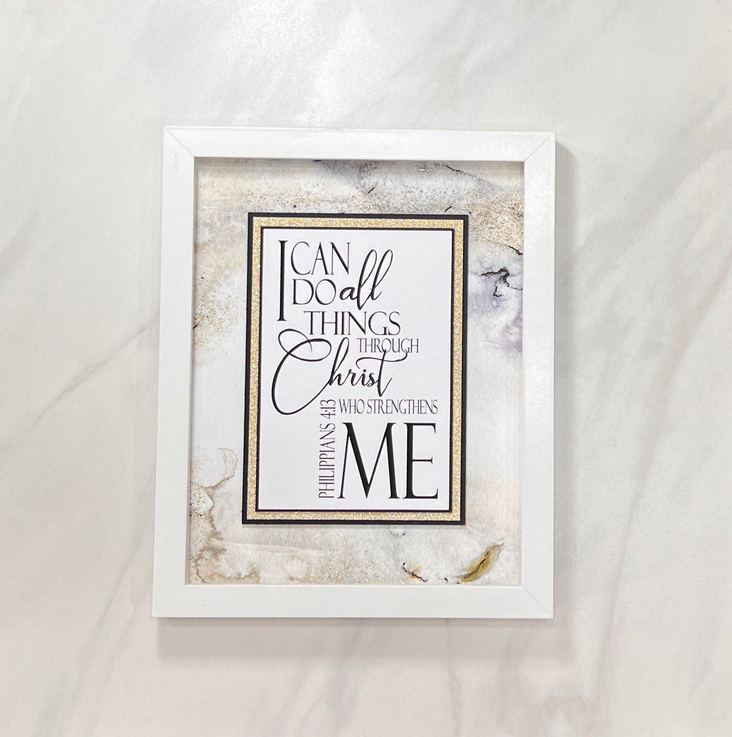 Shadowbox 8x10 Framed Inspirational Artwork (Philippians 4:13)