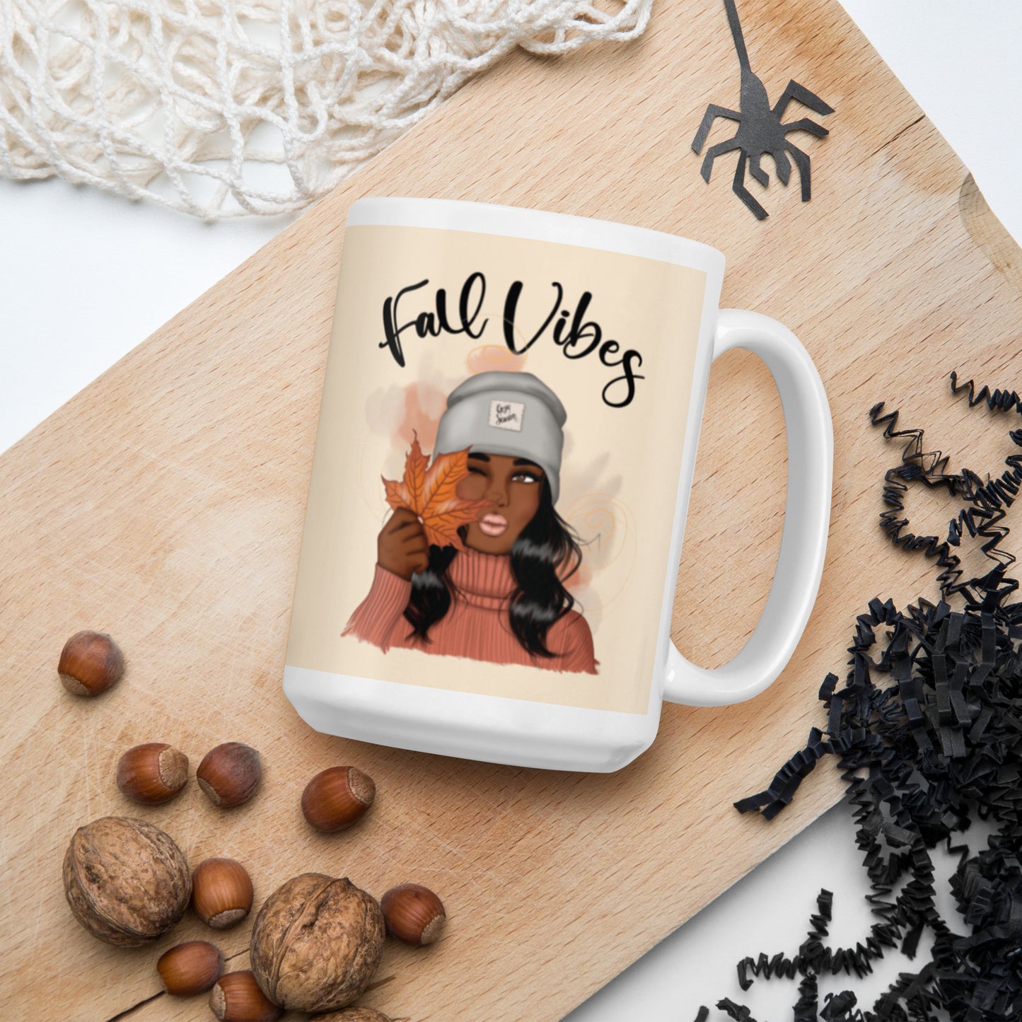 Fall Vibes 15 oz White Glossy Mug