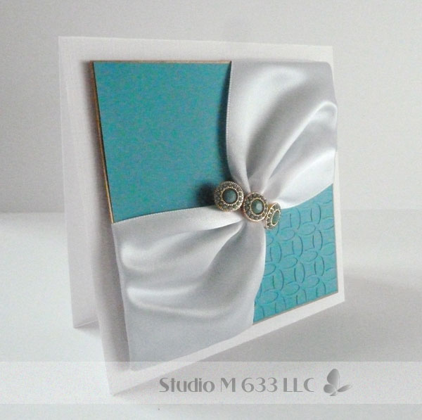 Elegant Bridal Greeting (teal/white)--StudioM633.com