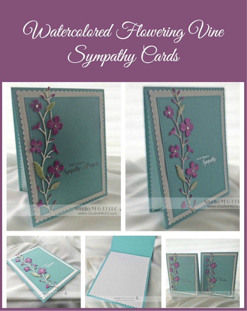 Watercolored Flowering Vine Sympathy Card Studio M 633 www.StudioM633.com