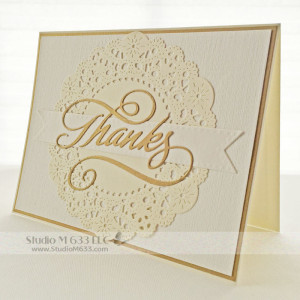 www.StudioM633.com Doily Thanks Note Card StudioM633